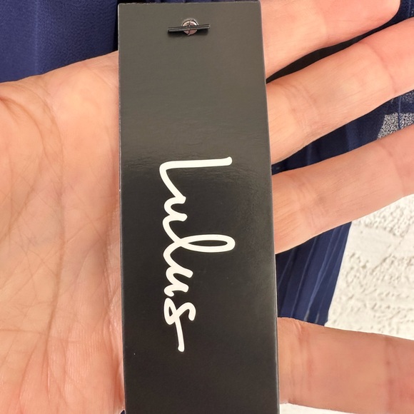 Lulus Cocktail Mini Dress Blue Chic Shift Mini Dress Statement Sleeve Small NWT - Picture 9 of 12